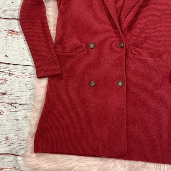 J. Crew Double Breasted Cardigan Jacket Alpaca Wool Blend Red - Picture 4 of 11